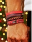 billiga Herrsmycken-Herrarmbandsset med läderpärlor – flerskiktade vävda retroarmbandssmycken för avslappnad stil och julklapp
