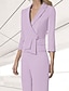 cheap Blazers &amp; Vests-Women&#039;s Blazer Sport Coat Wedding Guest Chiffon Elegant 3/4 Length Sleeve Notched Lapels Single Breasted