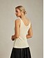 economico Canotta Semplice-Per donna Canotta a canotta Elegante Festa Senza Maniche Scollo a V Top Regolari Ospite di nozze Abbigliamento da sera Rivetto Glitter Con perline Champagne Estate Primavera Autunno