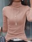 economico T-shirt semplice-Per donna Maglietta Semplice Moda Elegante Classico Manica Lunga Collo Alto Top Regolari Quotidiano Weekend Patchwork Bianco Rosa Verde scuro Primavera Autunno