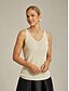 economico Canotta Semplice-Per donna Canotta a canotta Elegante Festa Senza Maniche Scollo a V Top Regolari Ospite di nozze Abbigliamento da sera Rivetto Glitter Con perline Champagne Estate Primavera Autunno