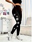 billiga Julbottnar-Julkvinna Leggings Semester Vintage Mode Fullängd Hög MidjaByxorFulskön Grafik Tryck Mjuk Andningsbar Stretchig Utomhus Semester Gata Svart Höst Vinter Slim Fit