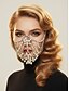economico Accessori per Mascherata-Maschera per il viso di lusso da donna con perle di cristallo, elegante accessorio per costumi per balli in maschera e feste di Halloween