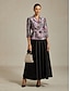 preiswerte Jacken-Damen Elegante Oberteile Blumen Elegant Damen Stilvoll Dreiviertelarm Hemdkragen Normale Oberteile Arbeit Abendgesellschaft Hochzeitsgast Purpur Frühling Herbst Winter