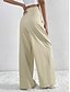 billige brede ben og højtaljet-Dame Bredt Bukseben Bukser Gade Afslappet Lang Høj Talje Vanlig Åndbarhed Blød Mikroelastisk Ferierejse Gade Dagligdagstøj Sort Lys pink Lyseblå Abrikos Efterår Regulær