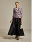preiswerte Jacken-Damen Elegante Oberteile Blumen Elegant Damen Stilvoll Dreiviertelarm Hemdkragen Normale Oberteile Arbeit Abendgesellschaft Hochzeitsgast Purpur Frühling Herbst Winter