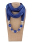 ieftine Esarfe de dama-Colier eșarfă caldă multicoloră pentru femei - eșarfă infinită ușoară cu pandantiv și mărgele, accesoriu elegant și la modă pentru petreceri și ținute casual
