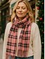 abordables Accessoires de Noël-Écharpe à carreaux de Noël pour femme, châle d&#039;hiver chaud en tartan avec franges, accessoire de mode confortable pour les fêtes de fin d&#039;année et les vêtements d&#039;extérieur