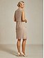abordables Robe de cocktail-Femmes Robe Midi Robe fourreau Robe Plissée Robe dos nu Élégant Fête Formel Soirée robe demoiselle d honneur Cocktail Coupe régulière Couleur Unie Sans manches Col ras du cou Dorée rose Été Printemps