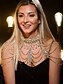 economico Collana da donna-collana a catena con strass dorati da donna - gioielli di lusso multistrato per feste formali ed eventi serali