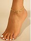 abordables Pulsera de mujer-Tobillera de aleación con forma de corazón para mujer, tobillera con cadena de plata dorada, adecuada para playa, fiestas, vacaciones y uso diario.