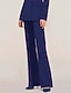 baratos Calças de fato &amp; Saias-Calça de Terno Feminina Ajustada Formal Convidada de Casamento Formal Noite Stretch Chiffon Elegante Comprimento no Tornozelo