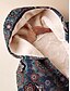 halpa Fleece-vuoratut hupparit-Naisten Vetoketjulliset hupparit Kukka Kuvitettu Geometrinen Lämmin Aktiivinen Vintage Pitkähihainen Hupullinen Tavalliset topit Koti Työ Juhla-iltavaatteet Painettu Tumman sininen Kevät Syksy Talvi
