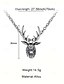 levne Vánoční doplňky-Pánský náhrdelník s jelení hlavou ze slitiny - vintage přívěsek s jelením parohem, ideální pro outdoorový styl a jako vánoční dárek