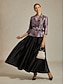 preiswerte Jacken-Damen Elegante Oberteile Blumen Elegant Damen Stilvoll Dreiviertelarm Hemdkragen Normale Oberteile Arbeit Abendgesellschaft Hochzeitsgast Purpur Frühling Herbst Winter
