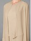 abordables Costumes-pantalons pour maman-Combinaison Tailleur-Pantalon Trois Pièces Longueur au sol Robe de Mère de Mariée  manche longue Col Bateau Élégant Grande taille Echarpe incluse Formel robe demoiselle d honneur Chiffon Echarpe