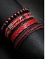 billiga Herrsmycken-Herrarmbandsset med läderpärlor – flerskiktade vävda retroarmbandssmycken för avslappnad stil och julklapp