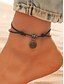 billige Dame armbånd-Dameankelkæde med guldsmedvedhæng, justerbart rebarmbånd med vintage charme, boho strandfodsmykker til sommer, fester og helligdage