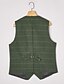billige Casual dragter-herre tweedvest med hakrevers mode forår seks knapper vintage komfortabel ensfarvet enkeltradet v-hals normal pasform grøn kaki blå lysegrå mørkegrå