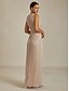 preiswerte Chiffonkleider-Damen Maxikleid Etui-Kleid Chiffonkleid Wickelkleid Elegant Formell Cocktail Abendgesellschaft Hochzeitsgast Cocktailparty Plissiert Glitzer Asymmetrisch Normale Passform Einfarbig Ärmellos V