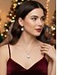 abordables Collier pour femme-Ensemble collier et boucles d'oreilles en fausses perles pour femme avec accents dorés, bijoux de Noël élégants pour les fêtes de fin d'année