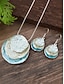 abordables Collar de mujer-Conjunto de collar y pendientes colgantes bohemios en capas para mujer: diseño de concha iridiscente, joyería llamativa para atuendos casuales y de fiesta.