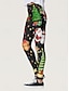billiga Julbottnar-Julkvinnors Jultomte Julträd Leggings Semester Vintage Hela Längden Hög Midja Byxor Ful Grafisk Tryck Värmande Mjuk Andningsbar Stretchy Formal Utomhussemester Depression Grön