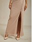 preiswerte Chiffonkleider-Damen Maxikleid Etui-Kleid Chiffonkleid Wickelkleid Elegant Formell Cocktail Abendgesellschaft Hochzeitsgast Cocktailparty Plissiert Glitzer Asymmetrisch Normale Passform Einfarbig Ärmellos V