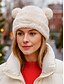 billige Damehatter-Dame juleøreklokkehatt i fuskepels med bjørn, koselig vinterhodeplagg i flere materialer med pom-poms, stilig og varmt tilbehør til høytiden