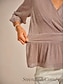 billige Enkle bluser-Dame Bluse binde foran Metallisk Elegant Langærmet V-hals Almindelige toppe Bryllupsgæst Date Night Outfits Cocktail påklædning Lyserød Sommer Forår Efterår Vinter