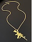 abordables Joyas para hombres-Collar con colgante de aleación para hombre con diseño de pistola de diamantes de imitación, cadena de joyería brillante de hip hop, accesorio de moda para fiestas, conciertos y ropa urbana.