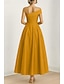 preiswerte Cocktailkleider-A-Linie Knöchellänge Cocktailkleider Partykleider Elegant seidig Kurzarm Ein-Schulter Hochzeit Formell Rosa Kleid Satin mit Schleife(n)