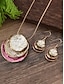 abordables Collar de mujer-Conjunto de collar y pendientes colgantes bohemios en capas para mujer: diseño de concha iridiscente, joyería llamativa para atuendos casuales y de fiesta.