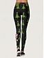 billiga Julbottnar-Julkvinnors Jultomte Julträd Leggings Semester Vintage Hela Längden Hög Midja Byxor Ful Grafisk Tryck Värmande Mjuk Andningsbar Stretchy Formal Utomhussemester Depression Grön