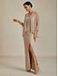 preiswerte Chiffonkleider-Damen Maxikleid Etui-Kleid Chiffonkleid Wickelkleid Elegant Formell Cocktail Abendgesellschaft Hochzeitsgast Cocktailparty Plissiert Glitzer Asymmetrisch Normale Passform Einfarbig Ärmellos V
