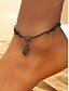 billige Dame armbånd-Dameankelkæde med guldsmedvedhæng, justerbart rebarmbånd med vintage charme, boho strandfodsmykker til sommer, fester og helligdage