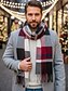 cheap Men's Ties &amp; Bow Ties-Men's Christmas Plaid Scarf – Stylish Polyester Scarf with Fringed Edges – Available in Multiple Colors – Warm Holiday Accessory for Men