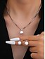 abordables Collier pour femme-Ensemble collier et boucles d'oreilles en fausses perles pour femme avec accents dorés, bijoux de Noël élégants pour les fêtes de fin d'année