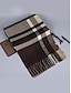 cheap Men's Ties &amp; Bow Ties-Men's Christmas Plaid Scarf – Stylish Polyester Scarf with Fringed Edges – Available in Multiple Colors – Warm Holiday Accessory for Men