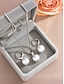 abordables Collier pour femme-Ensemble collier et boucles d'oreilles en fausses perles pour femme avec accents dorés, bijoux de Noël élégants pour les fêtes de fin d'année