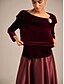 baratos Blusas Elegantes-Natal Mulheres Tops elegantes Franzido Elegante Manga Longa Gola Redonda Decote Canoa Tops regulares Festa de Noite Traje para coquetel Vinho Primavera Outono Inverno