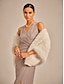 cheap Winter Coats-Women's Winter Coat Warm Shawl Scarf Elegant Formal Daily Lapel Oversized Half Sleeve Outerwear White Fall Winter