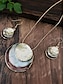 abordables Collar de mujer-Conjunto de collar y pendientes colgantes bohemios en capas para mujer: diseño de concha iridiscente, joyería llamativa para atuendos casuales y de fiesta.