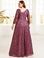 ieftine Lungimea podelei-Rochie A-Line Lungime Pe Podea pentru Invitată de Nuntă Rochii Formale Rochie de Seară Rochie pentru Mama Miresei Mânecă Lungă Gât în V Elegant Vintage Luxos Tul cu Broderie cu Sequins