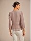 billige Enkle bluser-Dame Bluse binde foran Metallisk Elegant Langærmet V-hals Almindelige toppe Bryllupsgæst Date Night Outfits Cocktail påklædning Lyserød Sommer Forår Efterår Vinter