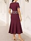 preiswerte Knöchellänge-Meerjungfrauenschnitt Knöchellänge Partykleid Cocktailkleid Kleid für Hochzeitsgäste Brautmutterkleid Halbarm Rundhalsausschnitt Elegant Formell Formeller Abend Hochzeitsfeier mit Stickerei
