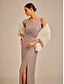 cheap Winter Coats-Women's Winter Coat Warm Shawl Scarf Elegant Formal Daily Lapel Oversized Half Sleeve Outerwear White Fall Winter