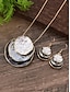 abordables Collar de mujer-Conjunto de collar y pendientes colgantes bohemios en capas para mujer: diseño de concha iridiscente, joyería llamativa para atuendos casuales y de fiesta.