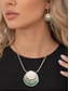 abordables Collar de mujer-Conjunto de collar y pendientes colgantes bohemios en capas para mujer: diseño de concha iridiscente, joyería llamativa para atuendos casuales y de fiesta.