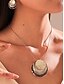 abordables Collar de mujer-Conjunto de collar y pendientes colgantes bohemios en capas para mujer: diseño de concha iridiscente, joyería llamativa para atuendos casuales y de fiesta.